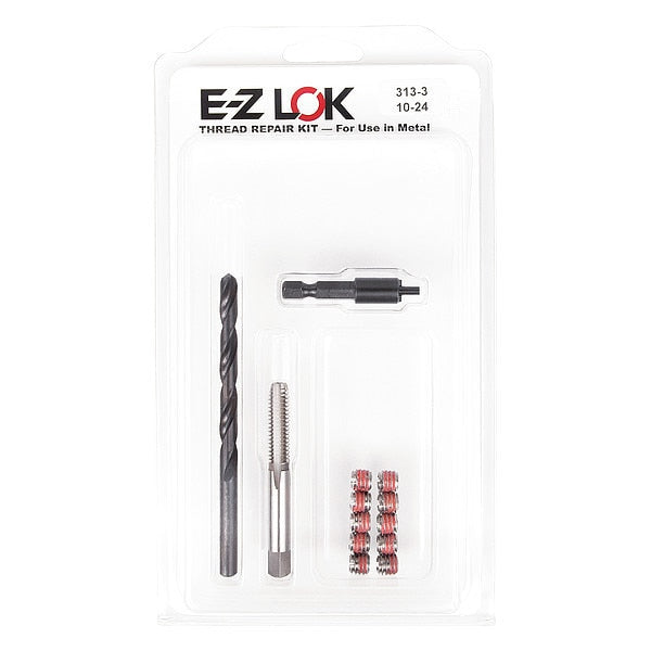 Thread Repair Kit, Self Locking Thread Inserts, Plain 18-8 Stainless Steel, 10 Inserts