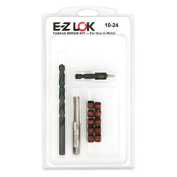 Thread Repair Kit, Self Locking Thread Inserts, Black Phosphate Steel, 10 Inserts