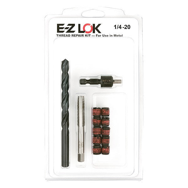 Thread Repair Kit, Self Locking Thread Inserts, Black Phosphate Steel, 10 Inserts