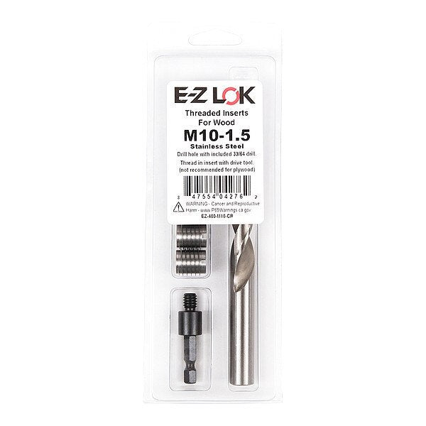 Thread Repair Kit, Knife Thread Inserts, Plain 18-8 Stainless Steel, 5 Inserts