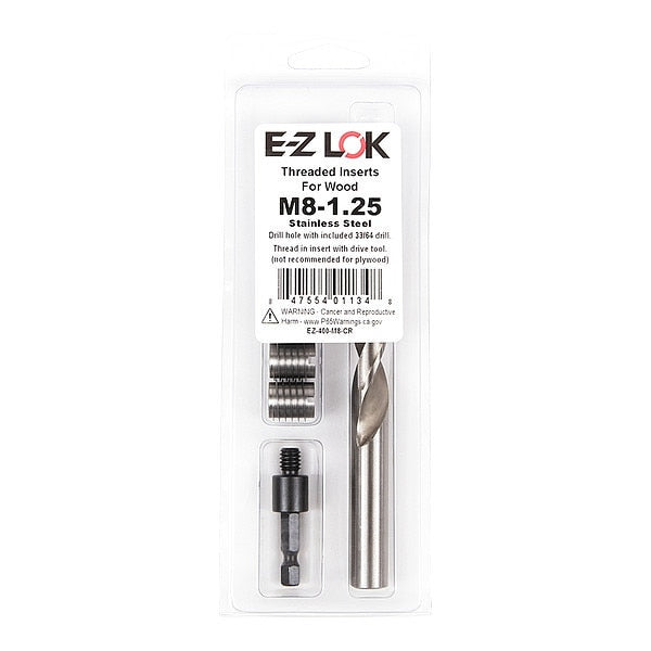 Thread Repair Kit, Knife Thread Inserts, Plain 18-8 Stainless Steel, 5 Inserts