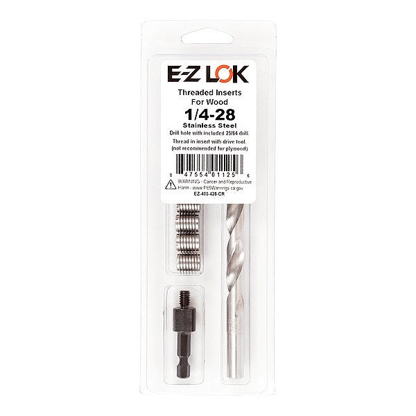 Thread Repair Kit, Knife Thread Inserts, Plain 18-8 Stainless Steel, 6 Inserts