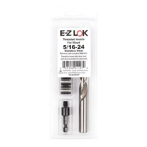 Thread Repair Kit, Knife Thread Inserts, Plain 18-8 Stainless Steel, 5 Inserts