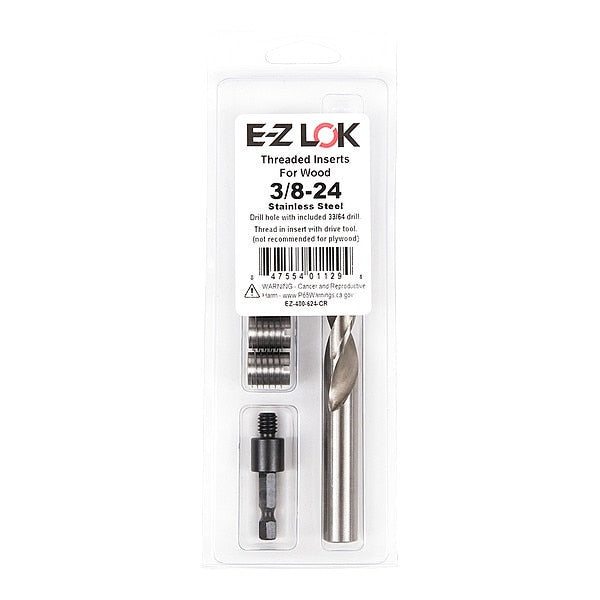Thread Repair Kit, Knife Thread Inserts, Plain 18-8 Stainless Steel, 5 Inserts