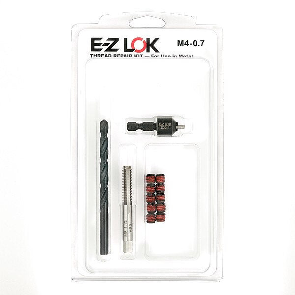 Thread Repair Kit, Self Locking Thread Inserts, Black Phosphate Steel, 10 Inserts