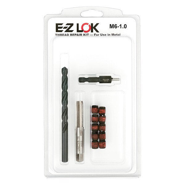 Thread Repair Kit, Self Locking Thread Inserts, Black Phosphate Steel, 10 Inserts