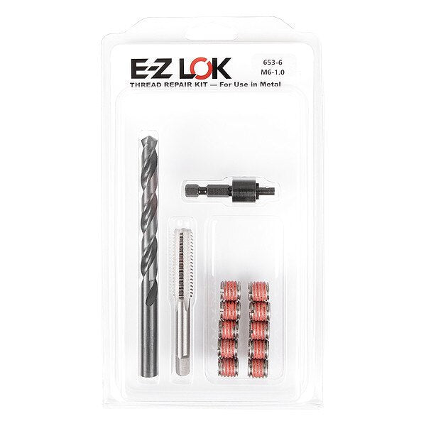Thread Repair Kit, Self Locking Thread Inserts, Plain 18-8 Stainless Steel, 10 Inserts