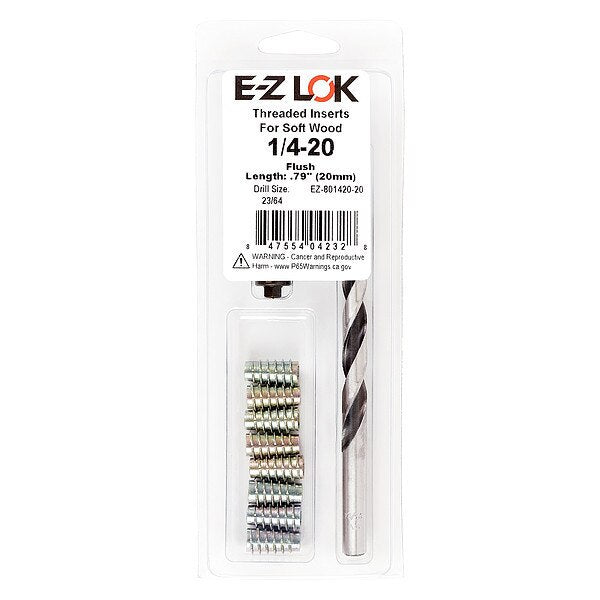 Thread Repair Kit, Hex Drive Threaded Inserts, 1/4