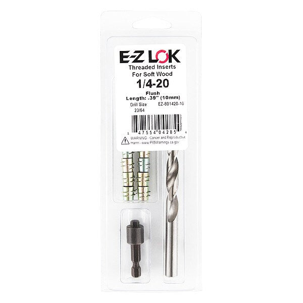 Thread Repair Kit, Hex Drive Threaded Inserts, 1/4