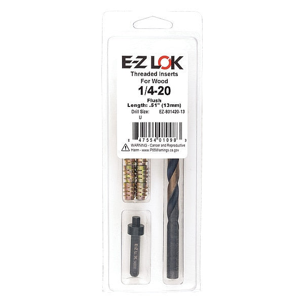 Thread Repair Kit, Hex Drive Threaded Inserts, 1/4