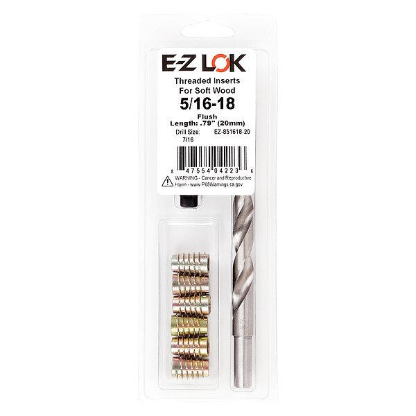Thread Repair Kit, Hex Drive Threaded Inserts, 5/16