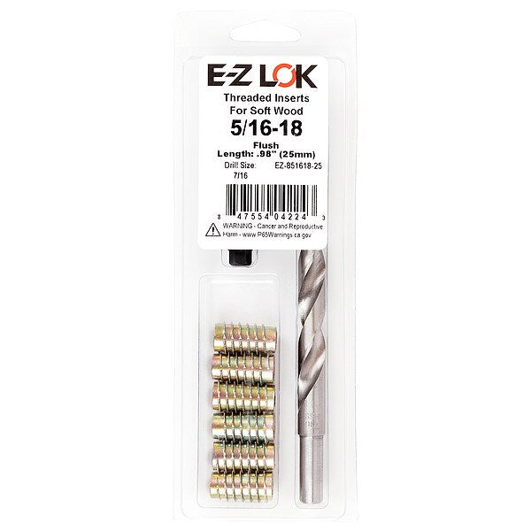 Thread Repair Kit, Hex Drive Threaded Inserts, 5/16