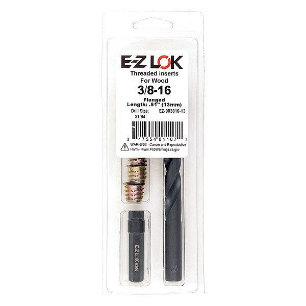 Thread Repair Kit, Hex Drive Threaded Inserts, 3/8
