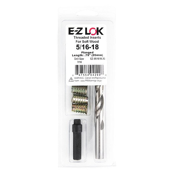 Thread Repair Kit, Hex Drive Threaded Inserts, 5/16
