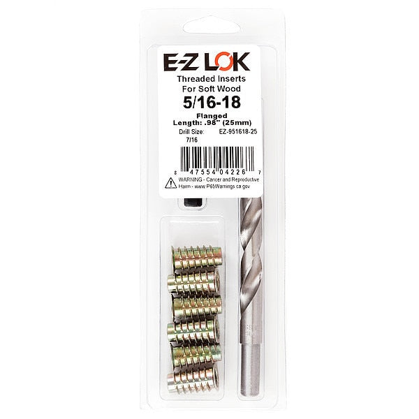 Thread Repair Kit, Hex Drive Threaded Inserts, 5/16