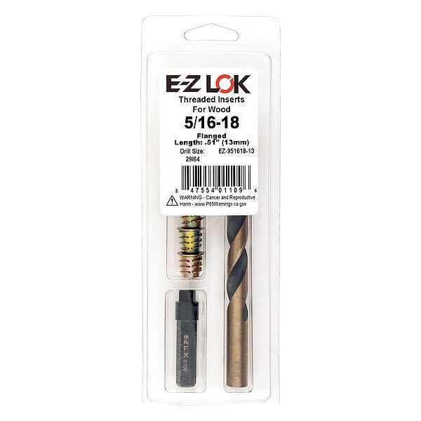 Thread Repair Kit, Hex Drive Threaded Inserts, 5/16
