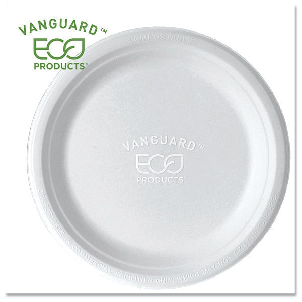 Disposable Fiber Plate, 9in, White, PK500