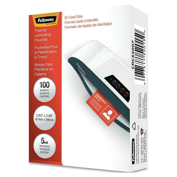 Laminating Pouch, 5mil, 3-7/8x2-5/8, PK100