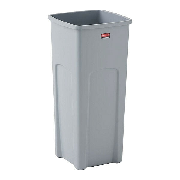 23 gal Square Trash Can, Gray, 16