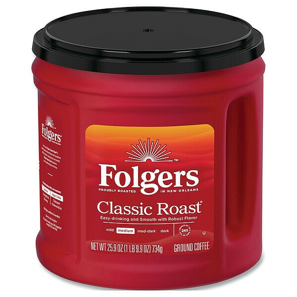 Coffee, Caffeinated, Classic Roast, 2.25 lb Canister, Medium, Ground
