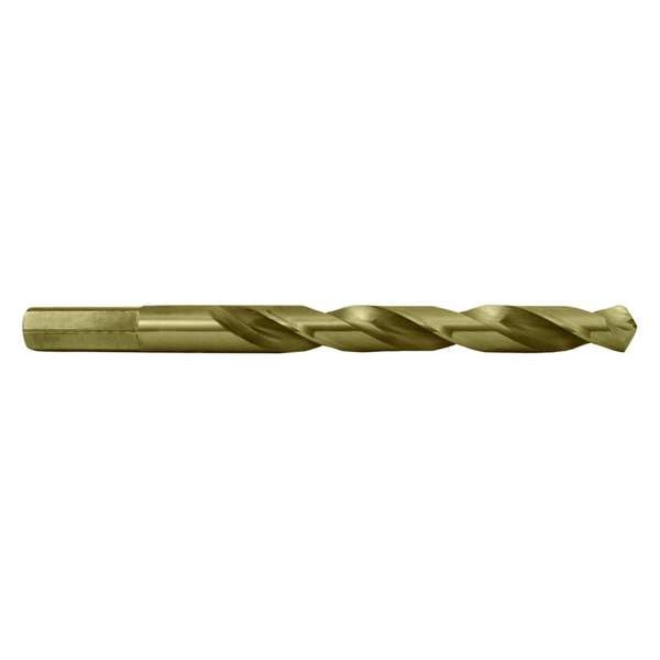 118Â° Heavy-Duty Cobalt Hex Shank Jobber Length Drill Cle-Line 1804 Straw HSS-CO RHS/RHC 25/64