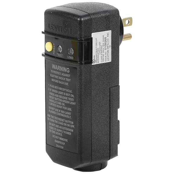 Plug-In GFCI, 120VAC, 3/4 hp, Black