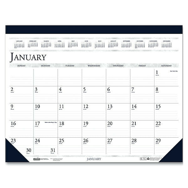 Dated Monthly Desk Calendar, 22x17 In.