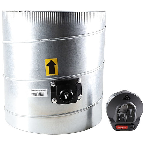 Bypass Damper, Gr/Rd/Steel, 14 in. Dia.