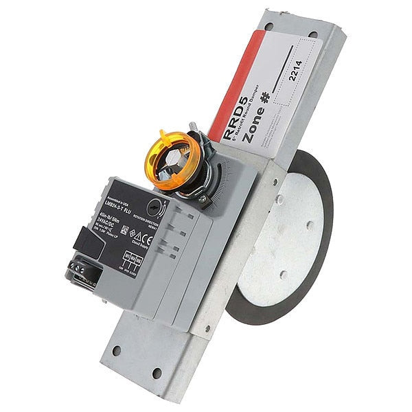 Round Motorized Damper, Retrofit, Dia 5 In