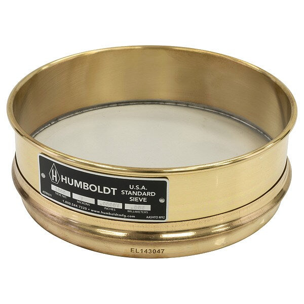 Sieve, 8 In, Brass Frame, SS Mesh, No. 1000