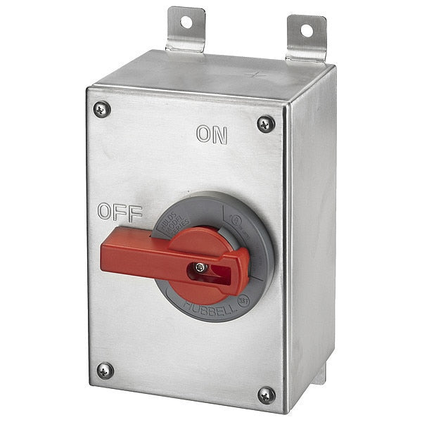 Nonfusible Enclosed Disconnect Switch, 60 A, 600V AC, 3 pole, NEMA 12K, 4, 4X