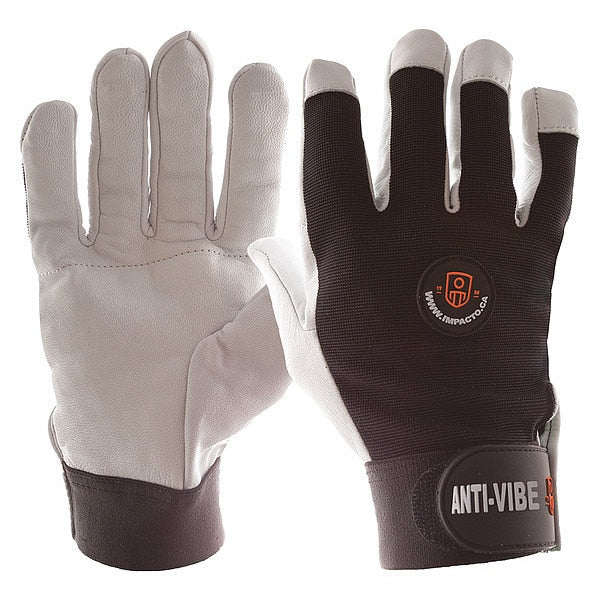 Anti-Vibration Gloves, L, Black/White, PR