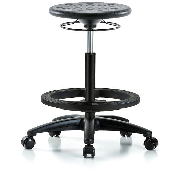 Polyurethane Stool, 300 lb Cap., Black