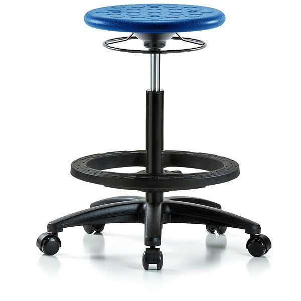 Polyurethane Stool, 300 lb Cap., Blue