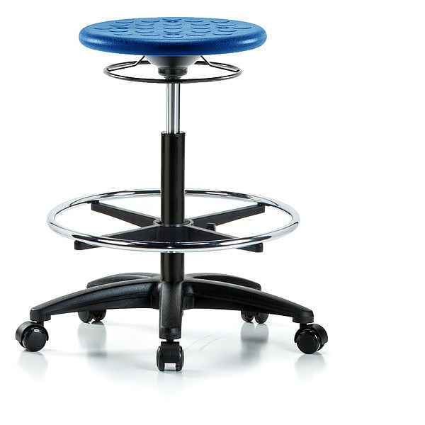 Polyurethane Stool, 300 lb Cap., Blue