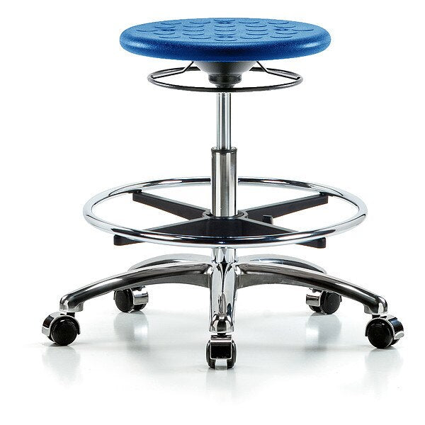 Polyurethane Stool, 300 lb Cap., Blue