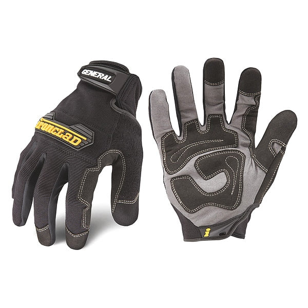 Mechanics Gloves, M, Black, Single Layer Seamless with Sewn Duraclad(TM) Patches