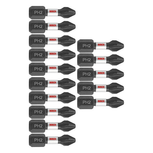 Impact Driver Bits, Phillips(R), #2, PK15