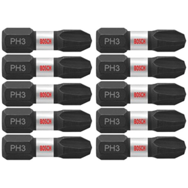 Impact Driver Bits, Phillips(R), #3, PK10