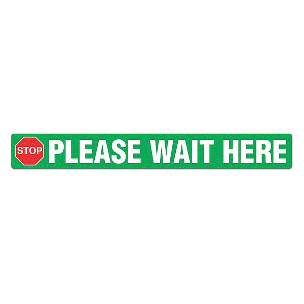 Social Distance Floor Sign, 3 in H, 24 in W, Vinyl, Rectangle, English, FS-324-001
