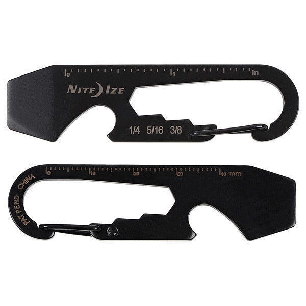 Carabiner Key Clip, 11/16 in Ring Size, Black
