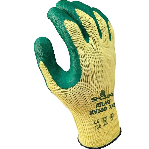 VF, Coated Gloves, Grn/Yllw, M, 50PP56, PR
