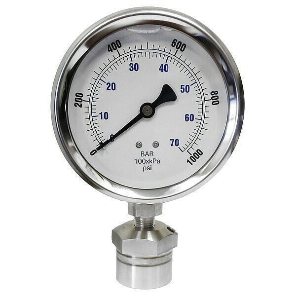Pressure Gauge, 30 to 0 to 100 Range