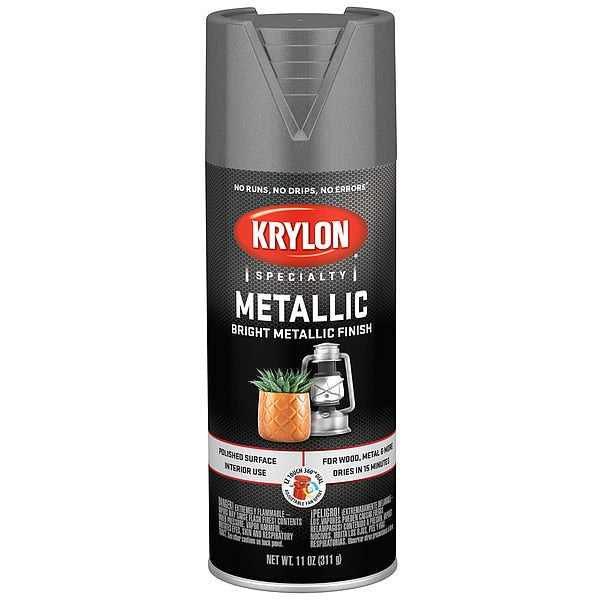 Metallic Spray Paint, Dull Aluminum, Metallic, 11 oz