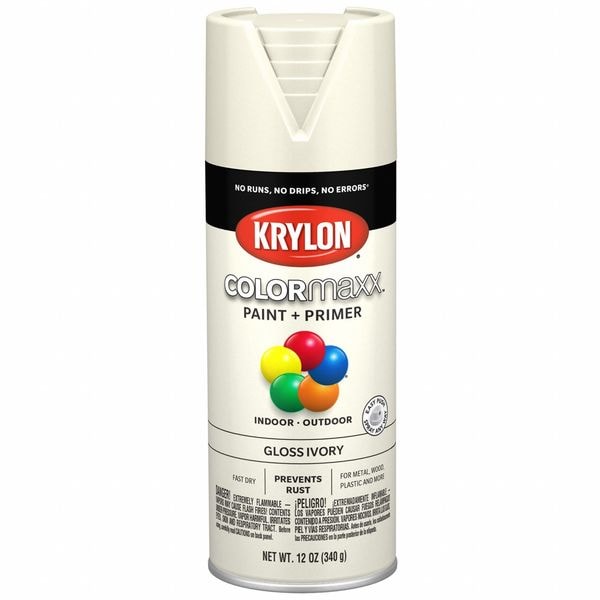 Spray Paint, Gloss, Ivory, 12 oz