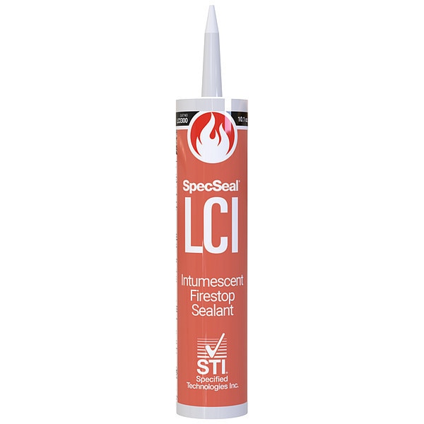Fire Barrier Sealant, Caulk, Up to 4 hour Fire Rating, Intumescent, Watertight, 10.1 oz, Red