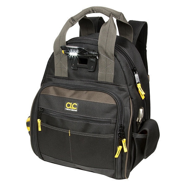 Tool Backpack, Polyester, 30 Pockets, Black, 16