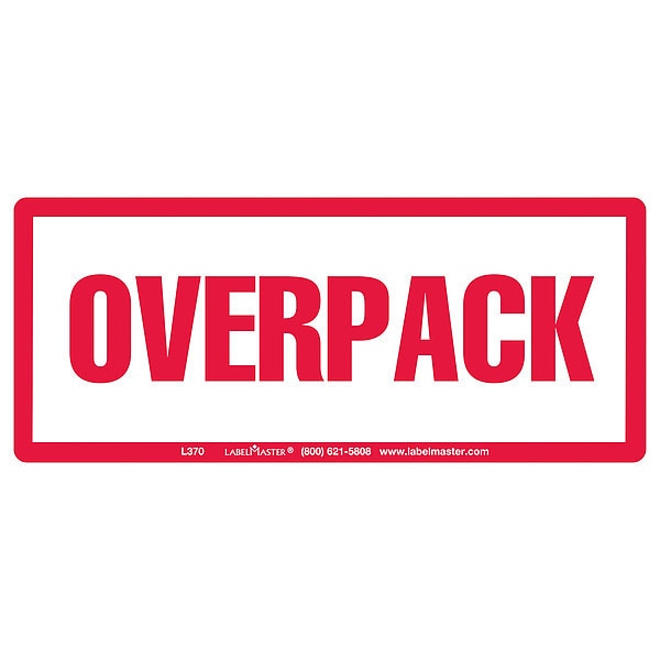 Over Pack Label, 2-1/2inx6in, Paper, 500
