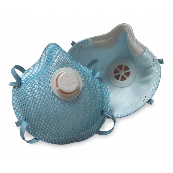 N95 Disposable Respirator, Molded, Dual Headstrap, Molded Nose Bridge, White, M/L, Pack of 20