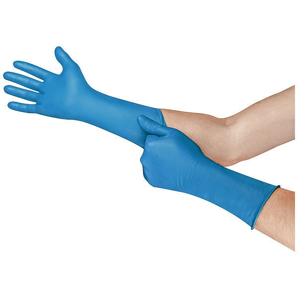 Disposable Gloves, Nitrile, Blue, 2XL ( 11 ), 44 PK